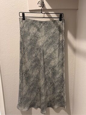 re:named Black and White Pattern Midi Skirt